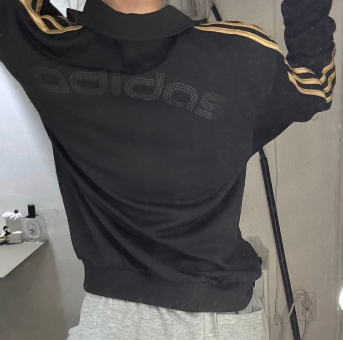 아디다스 골검 삼선 검정로고포인트 트랙탑져지🖤💛 상품이미지3