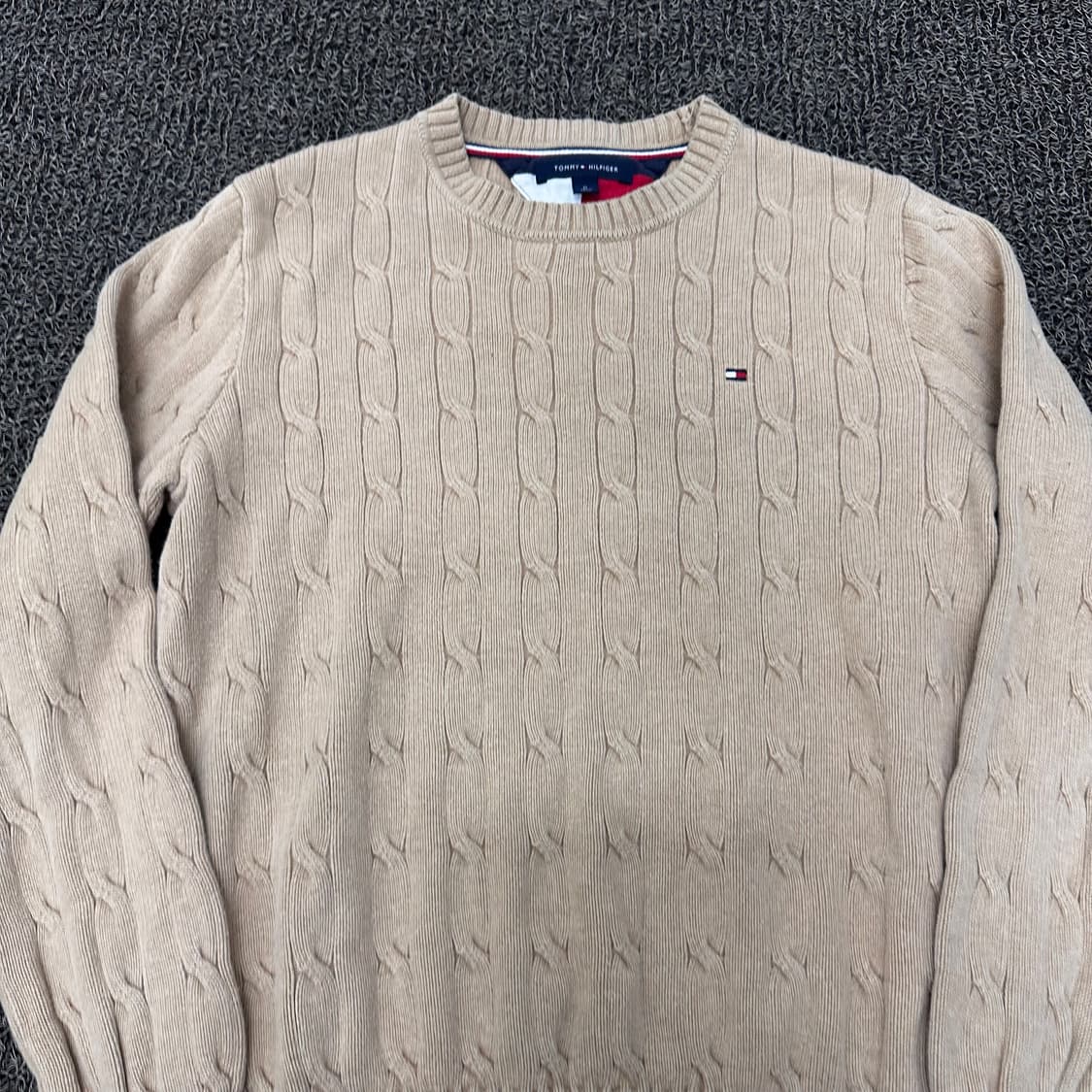 타미힐피거 케이블 꽈배기 여성 니트 베이지 M 상품이미지2
