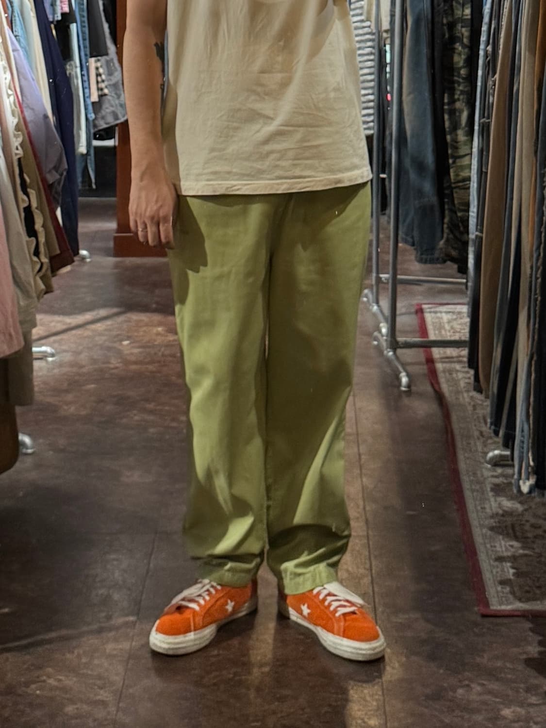 디스이즈네버댓 캔버스 이지팬츠 라임 L 상품이미지2
