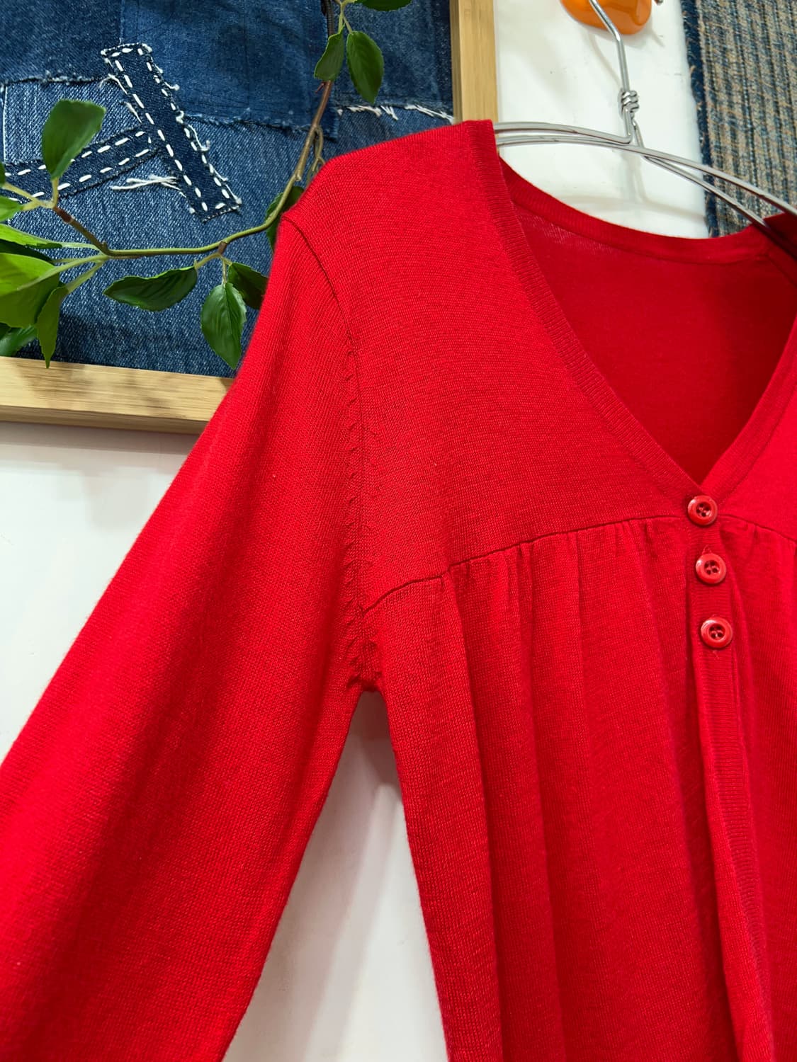 👧🏻‘U.  Red V-Neck   상품이미지4