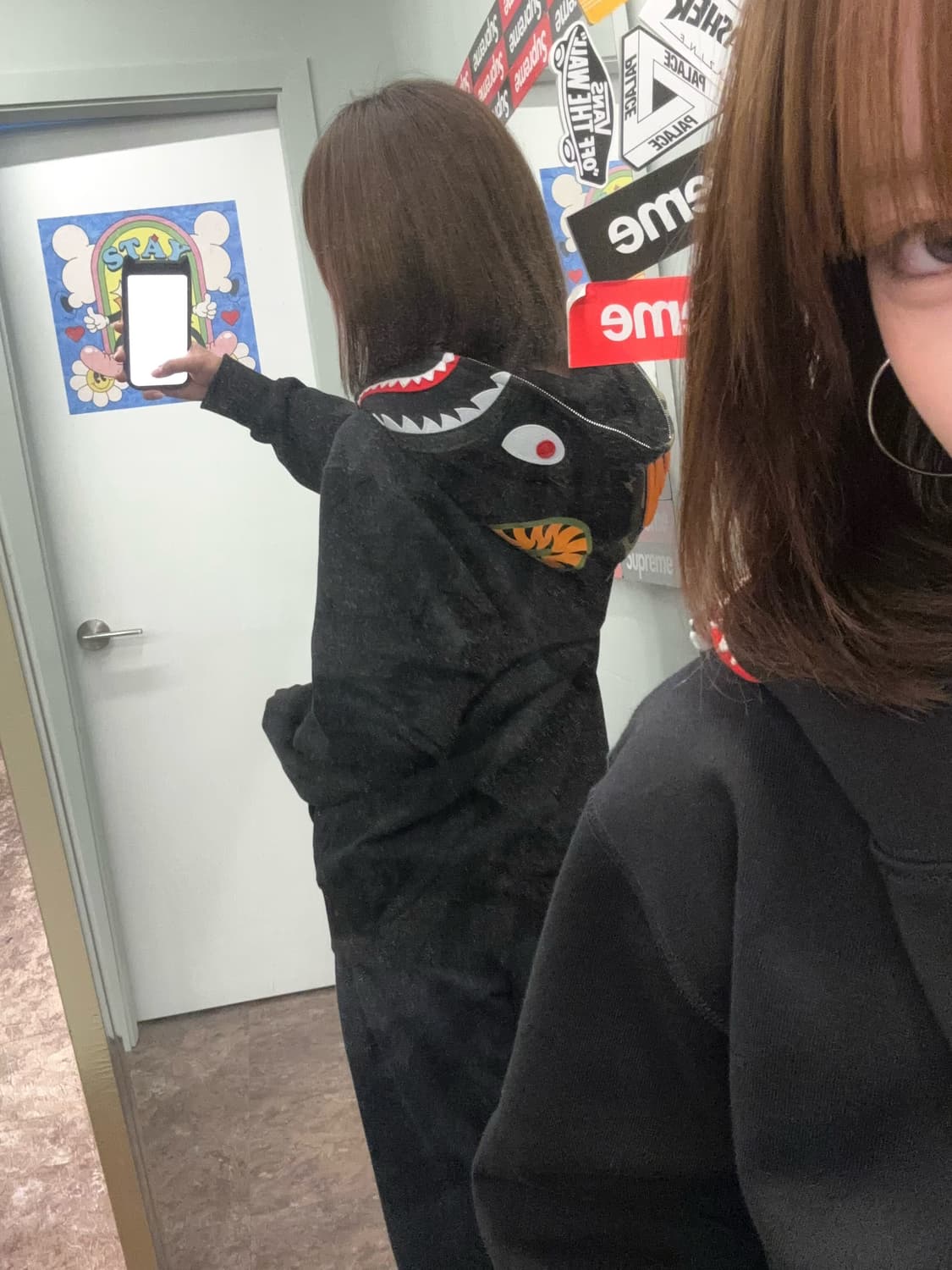 A Bathing Ape 시그니처 샤크 그래픽 카모 패턴 풀 집업 후디 상품이미지6
