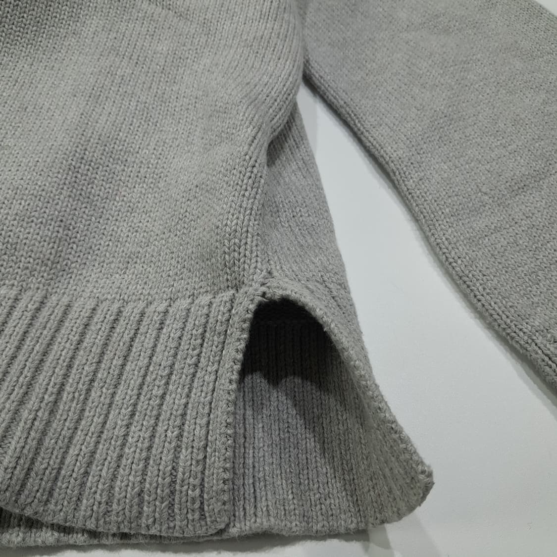 CL359 S 폴로 코튼 래글런 롤링엣지 아이스그레이 니트 스웨터 상품이미지6