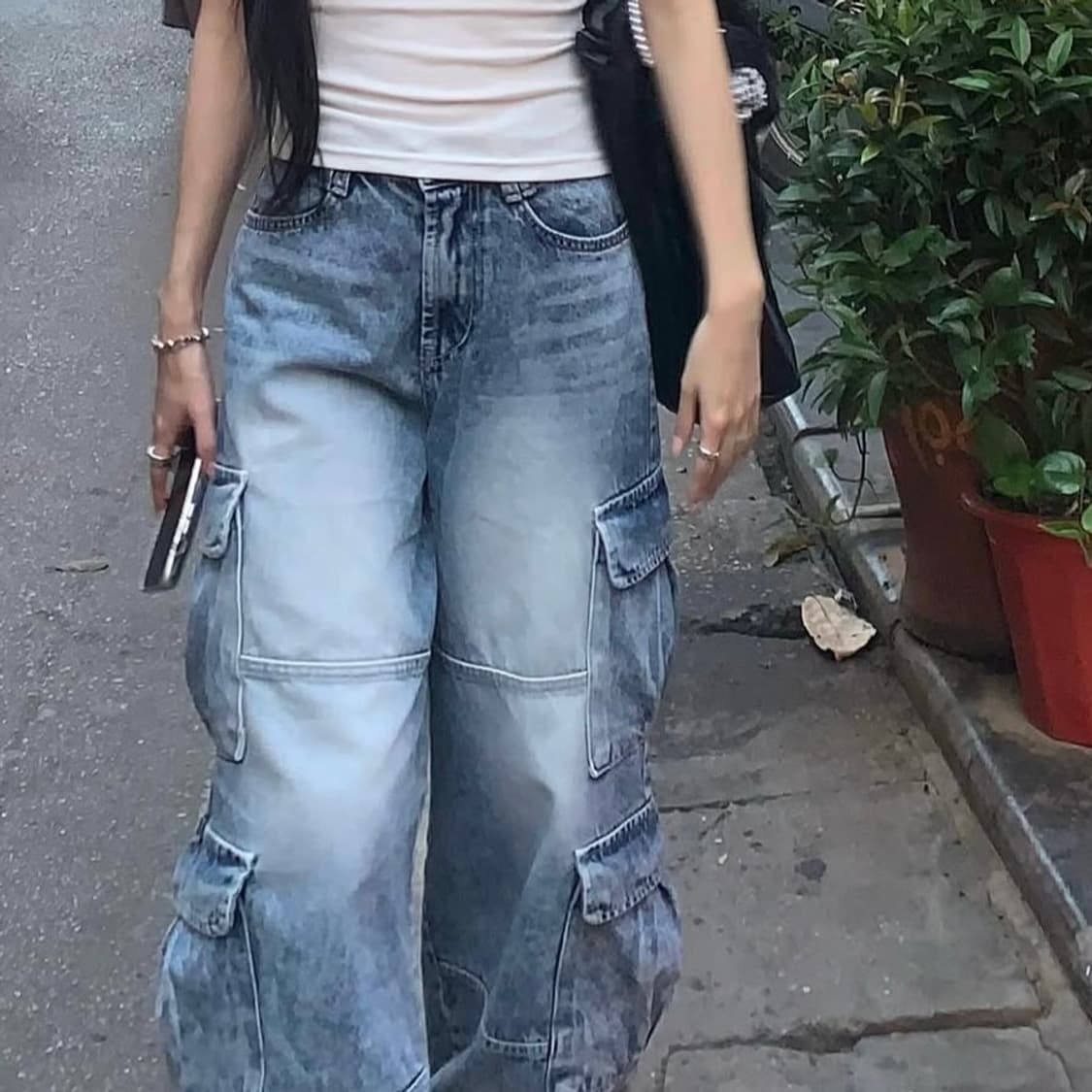 카키포인트 카고 데님 팬츠 상품이미지1