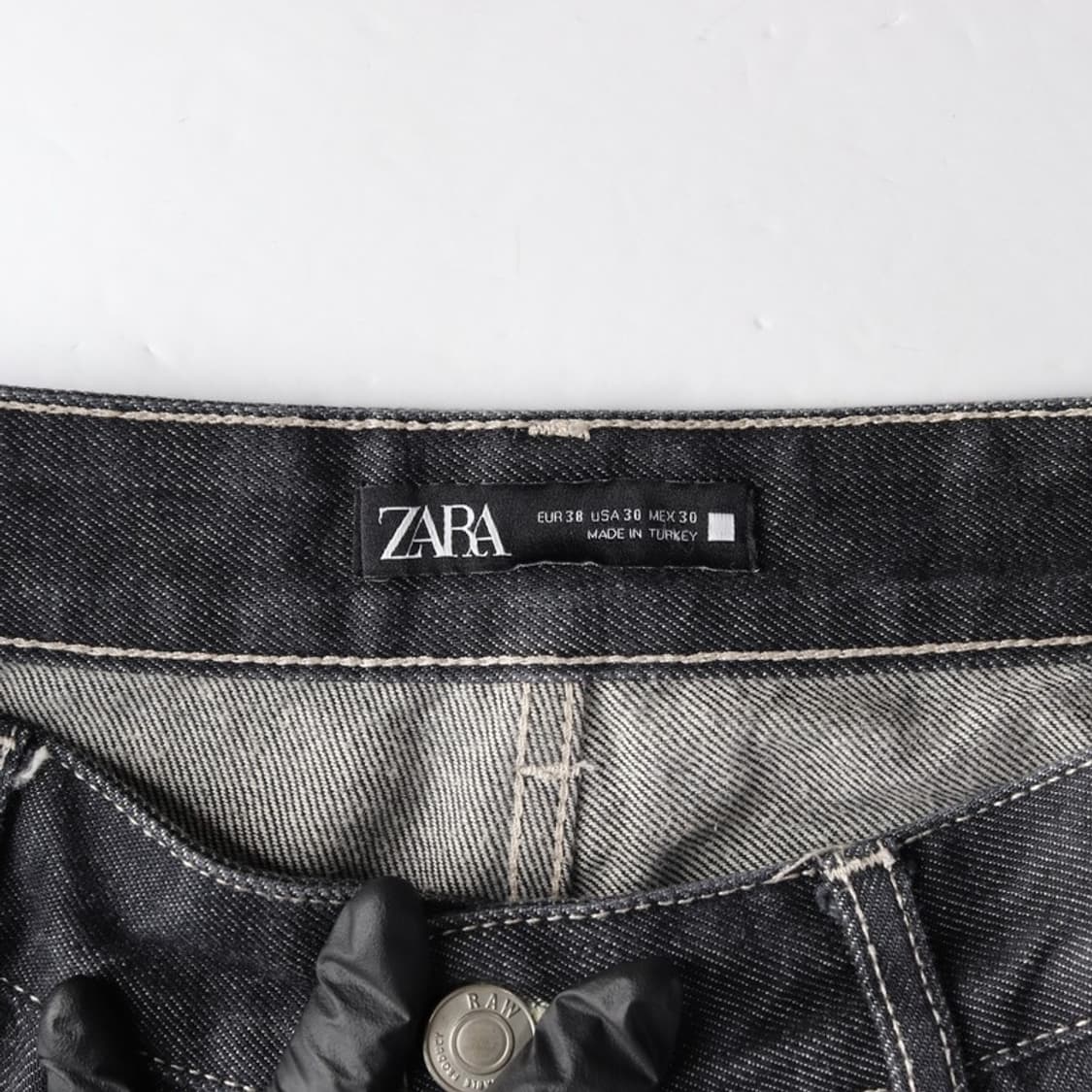 ZARA 다크데님 스티치 와이드 팬츠 30 상품이미지5