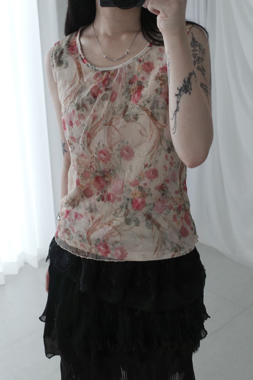 flower mesh sleeveless 상품이미지8