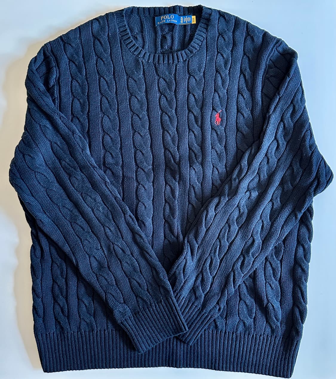 폴로 랄프로렌 케이블 니트 코튼 스웨터 헌터 네이비 XL 신품 꽈배기 상품이미지6
