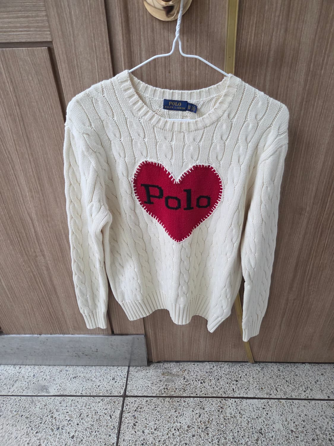폴로 하트 꽈배기 니트 xs 상품이미지1