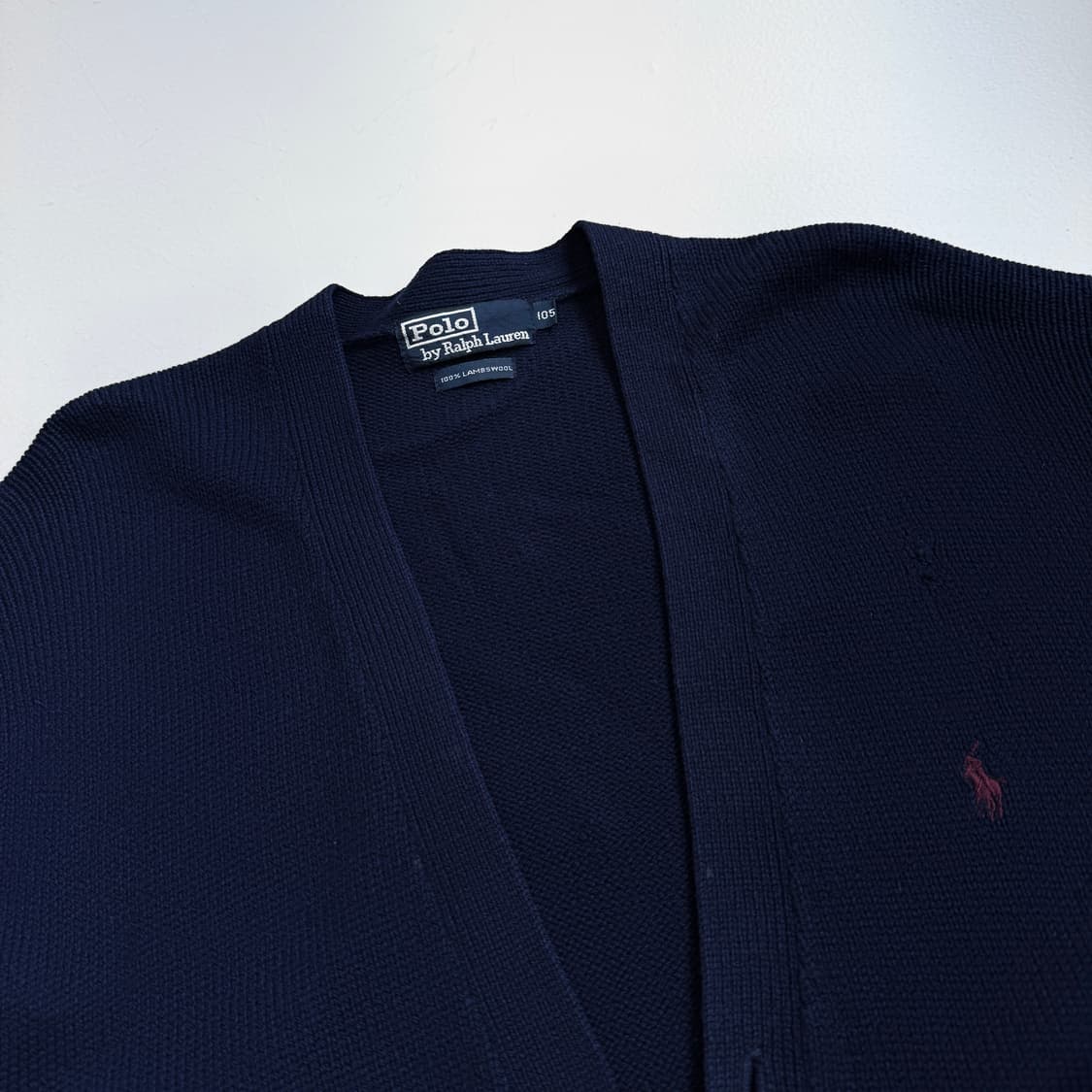폴로 90s 포니 엘보우 레더 패치 니트 가디건 상품이미지3