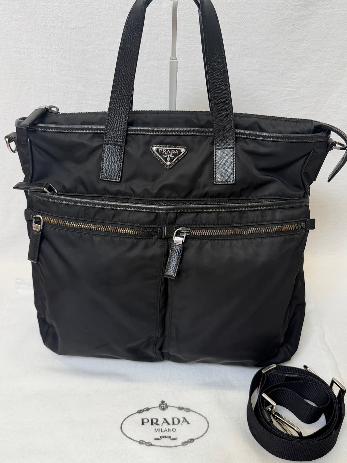 정품 프라다 리나일론 사피아노 레더 EVG860 토트백 크로스백 숄더백 상품이미지2