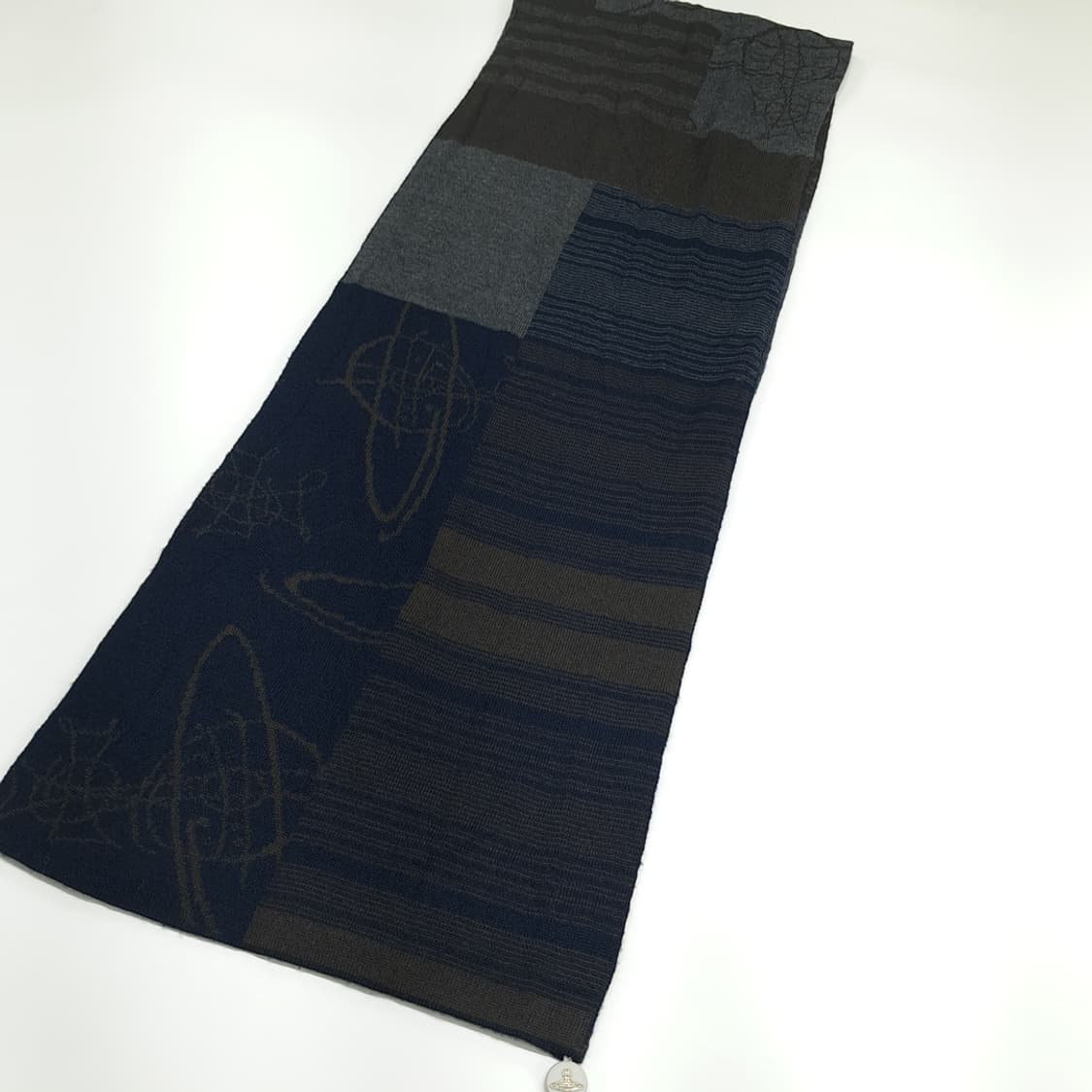 MX102 비비안 웨스트우드 오브 패턴 울 블렌드 목도리 머플러 상품이미지2