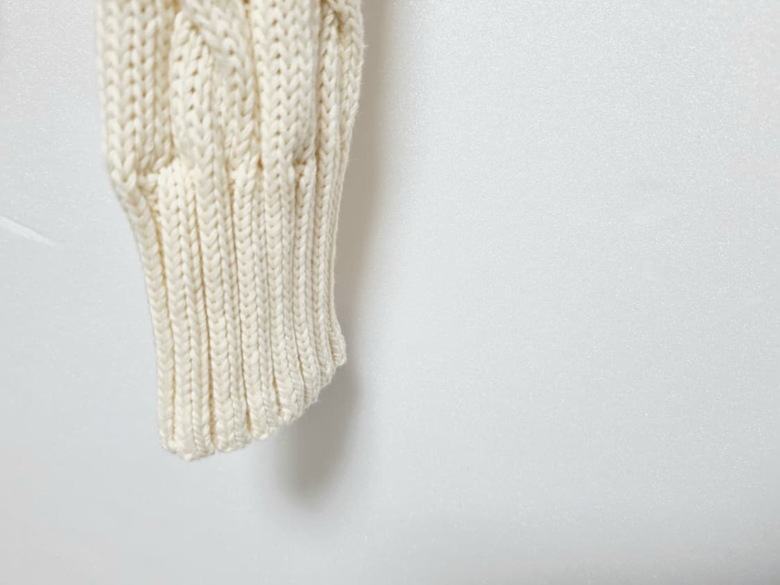 여성 QR인증 폴로 피마 코튼 아이보리 긴팔 케이블 꽈배기 니트 스웨터 상품이미지5