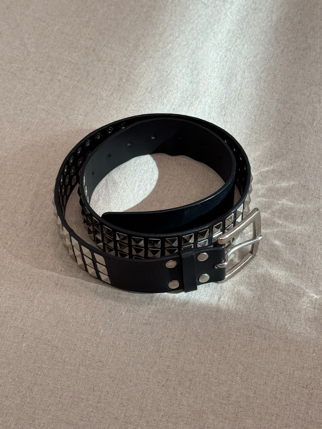 요지야마모토 스터드 레더 벨트 상품이미지4