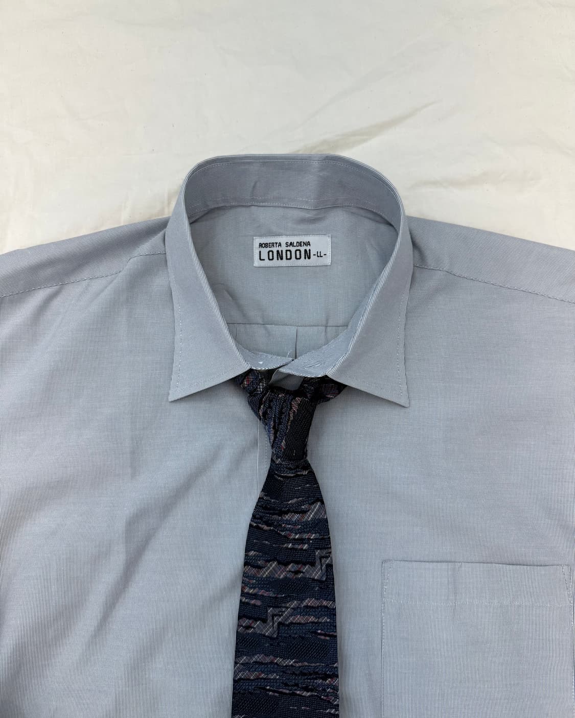 빈티지 스트라이프 드레스 셔츠 & 페이즐리 넥타이 세트 상품이미지2