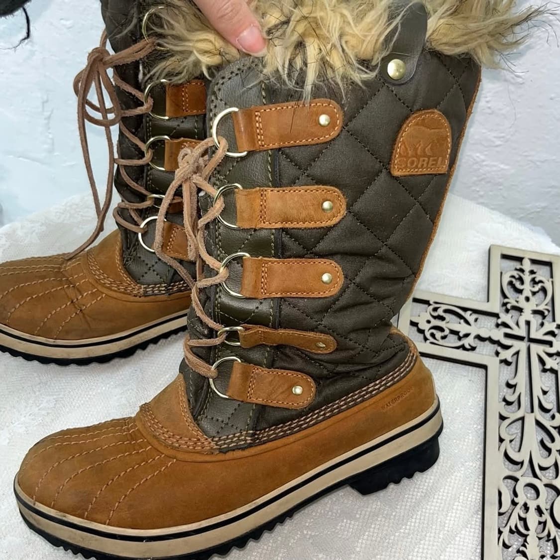 Y2K 퀄팅 퍼 부츠 상품이미지5