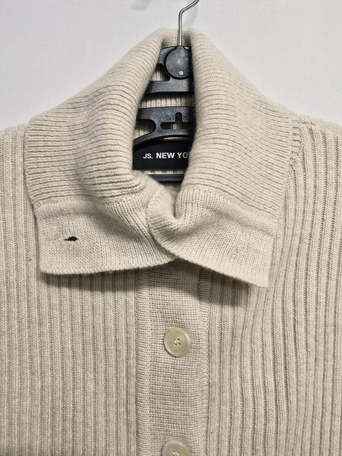 JS뉴욕 아이보리 카라넥 니트 조끼 상품이미지2