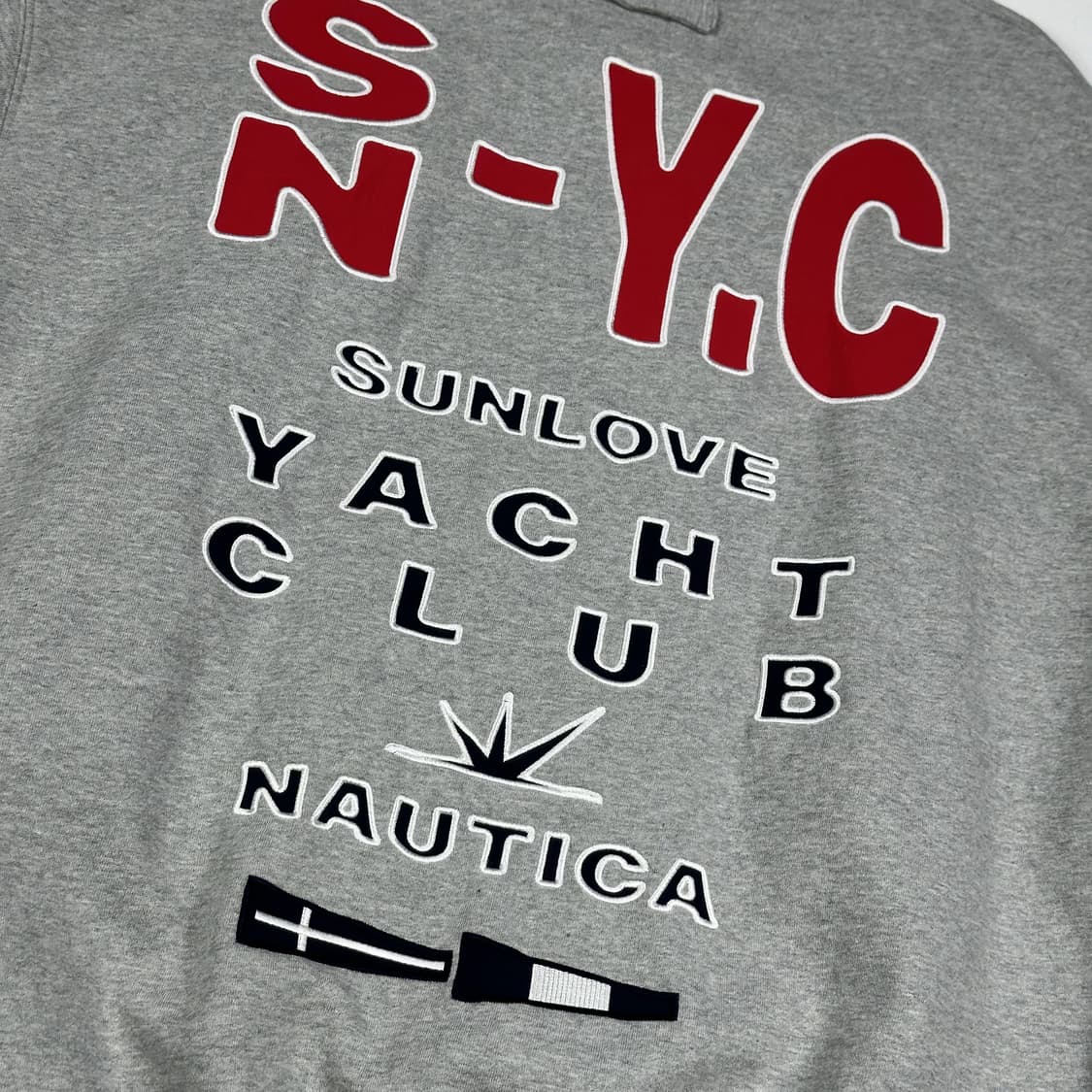 노티카 시그니처 로고 그레이 오버핏 맨투맨 (실측 XXL) 상품이미지6