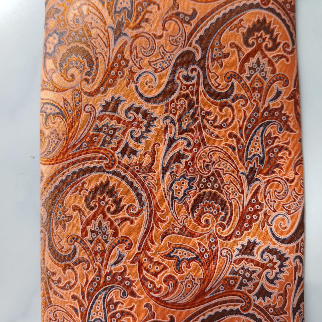 스테파노 리치 오렌지 페이즐리 넥타이 8.5cm S~A+등급 E827 상품이미지5