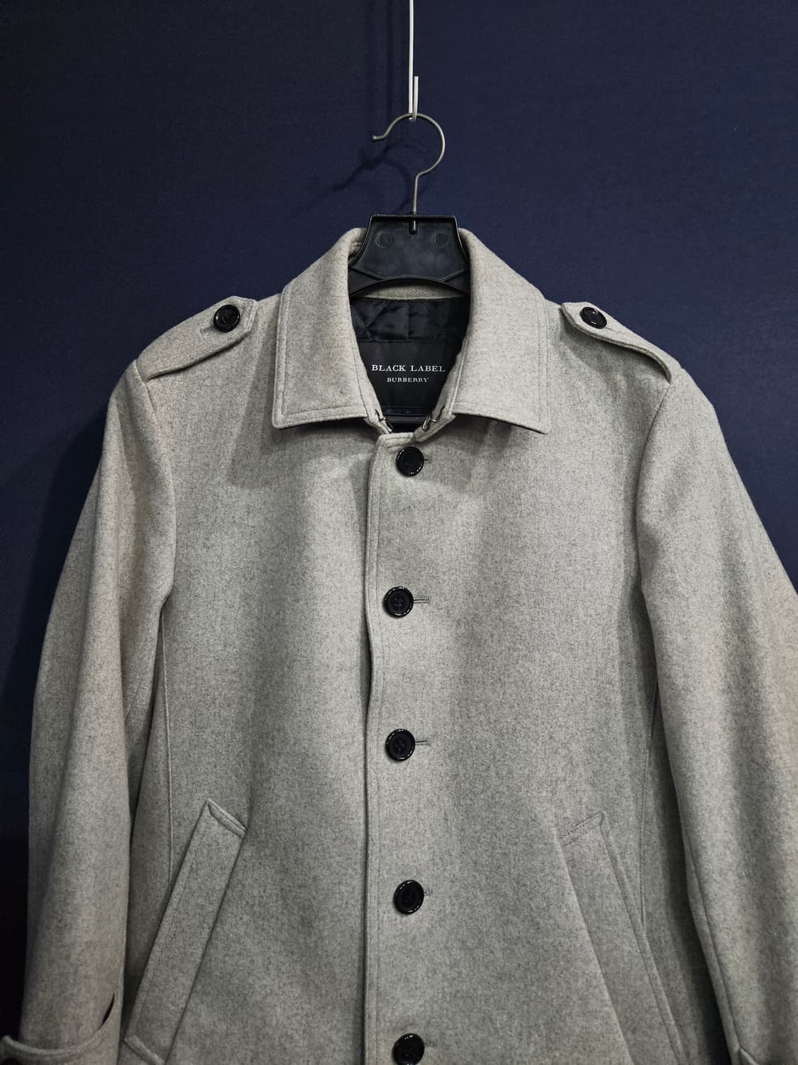 버버리 블랙라벨 아이보리 남성 슬림핏 95 반코트 자켓  상품이미지7