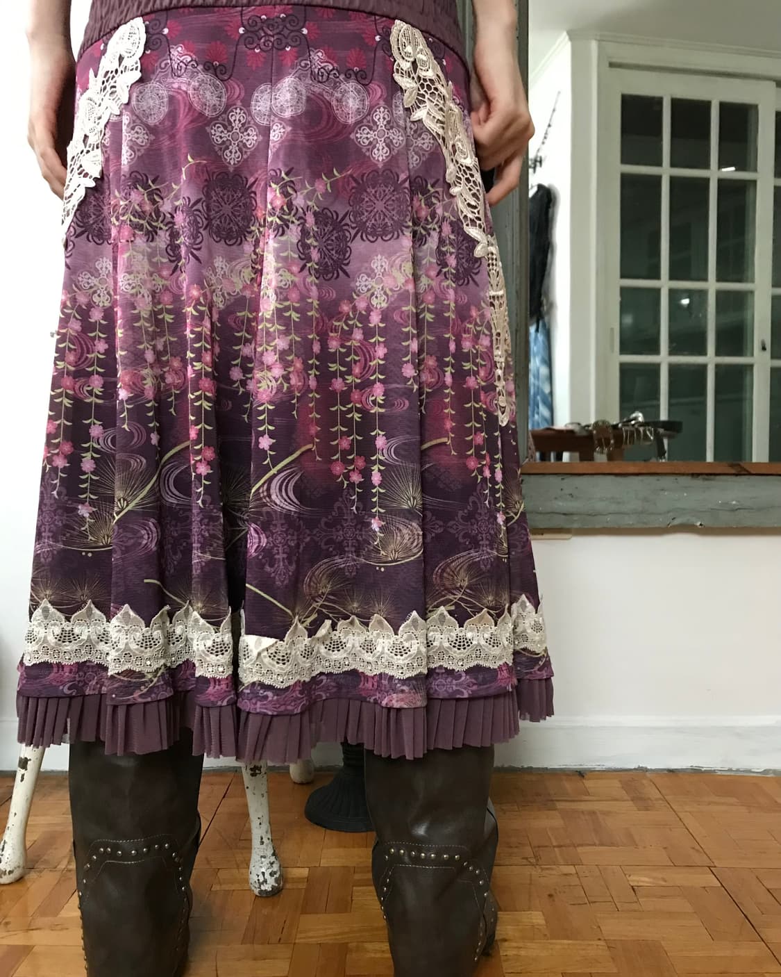 vintage pattern lace skirt  상품이미지4