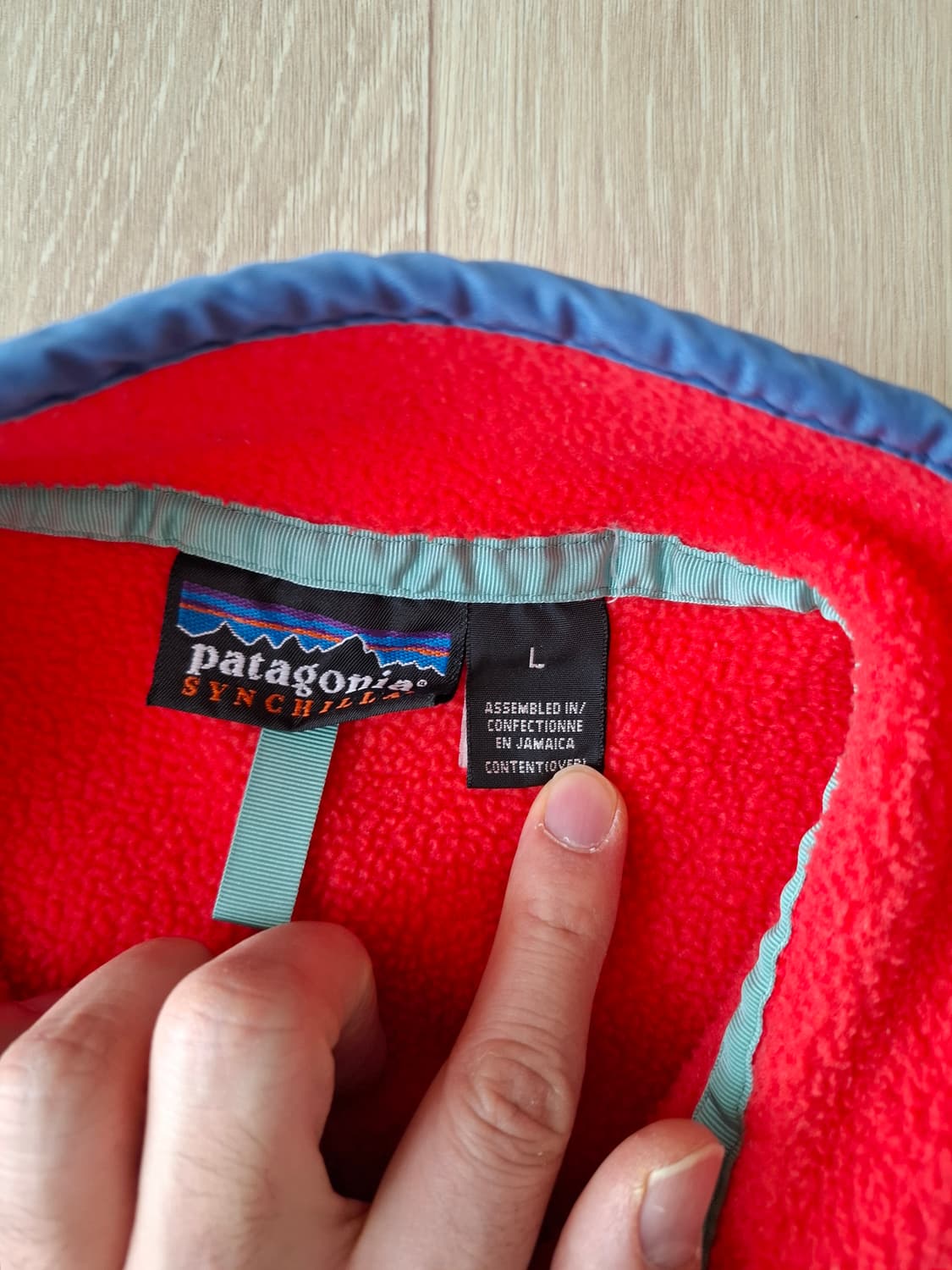 L 파타고니아 90s 신칠라 플리스 풀오버 자메이카 레드 상품이미지3