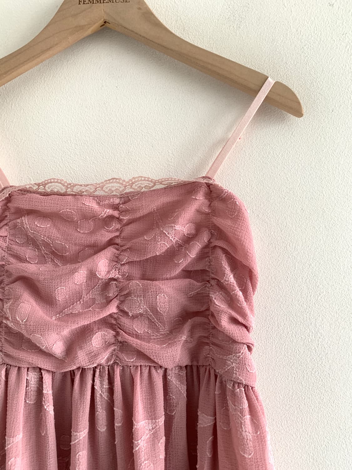 Flower lace shirring slip dress 상품이미지4