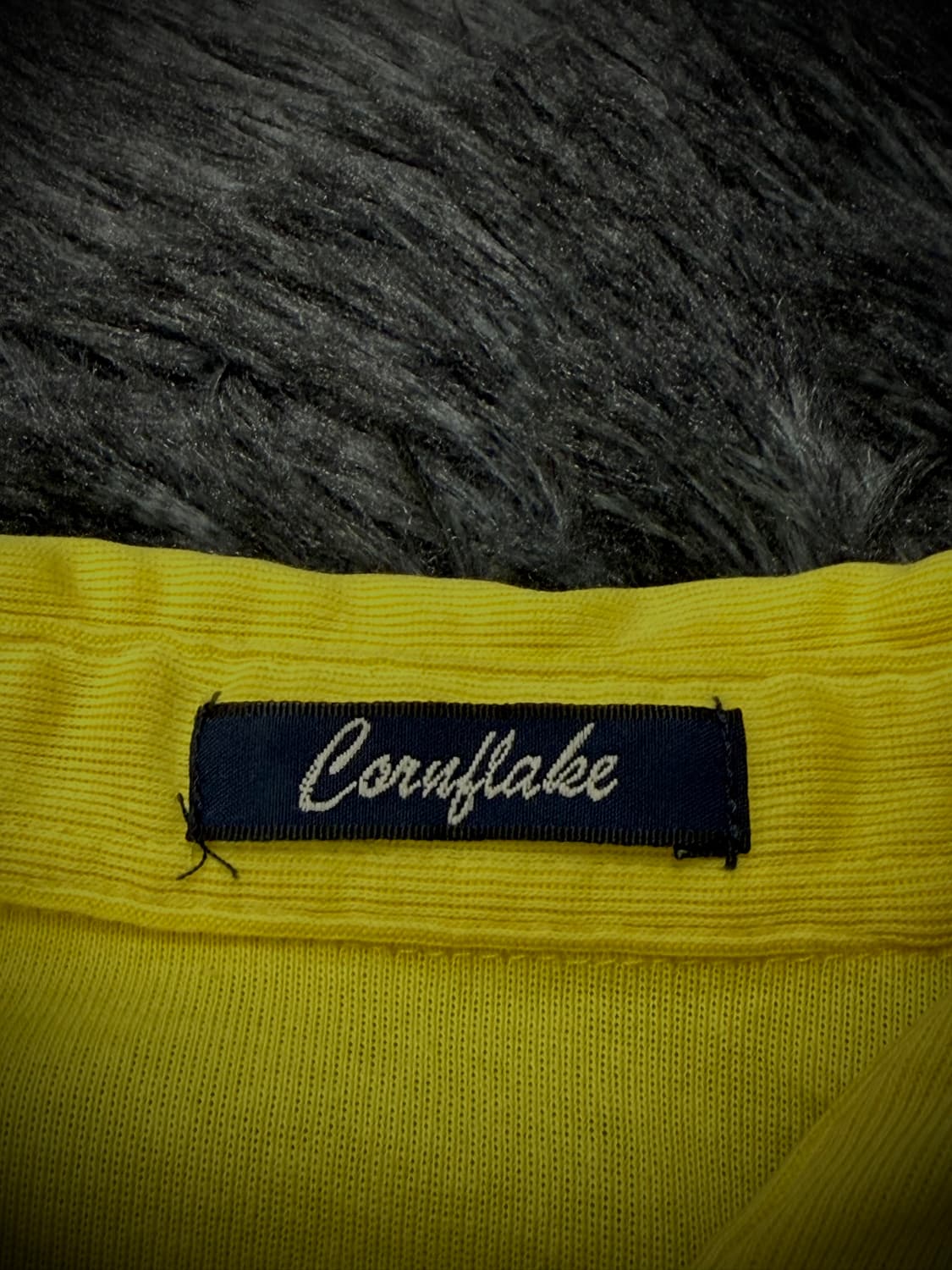 CORNFLAKE 레터링 패치 카라 옐로우 반팔 티셔츠 상품이미지9