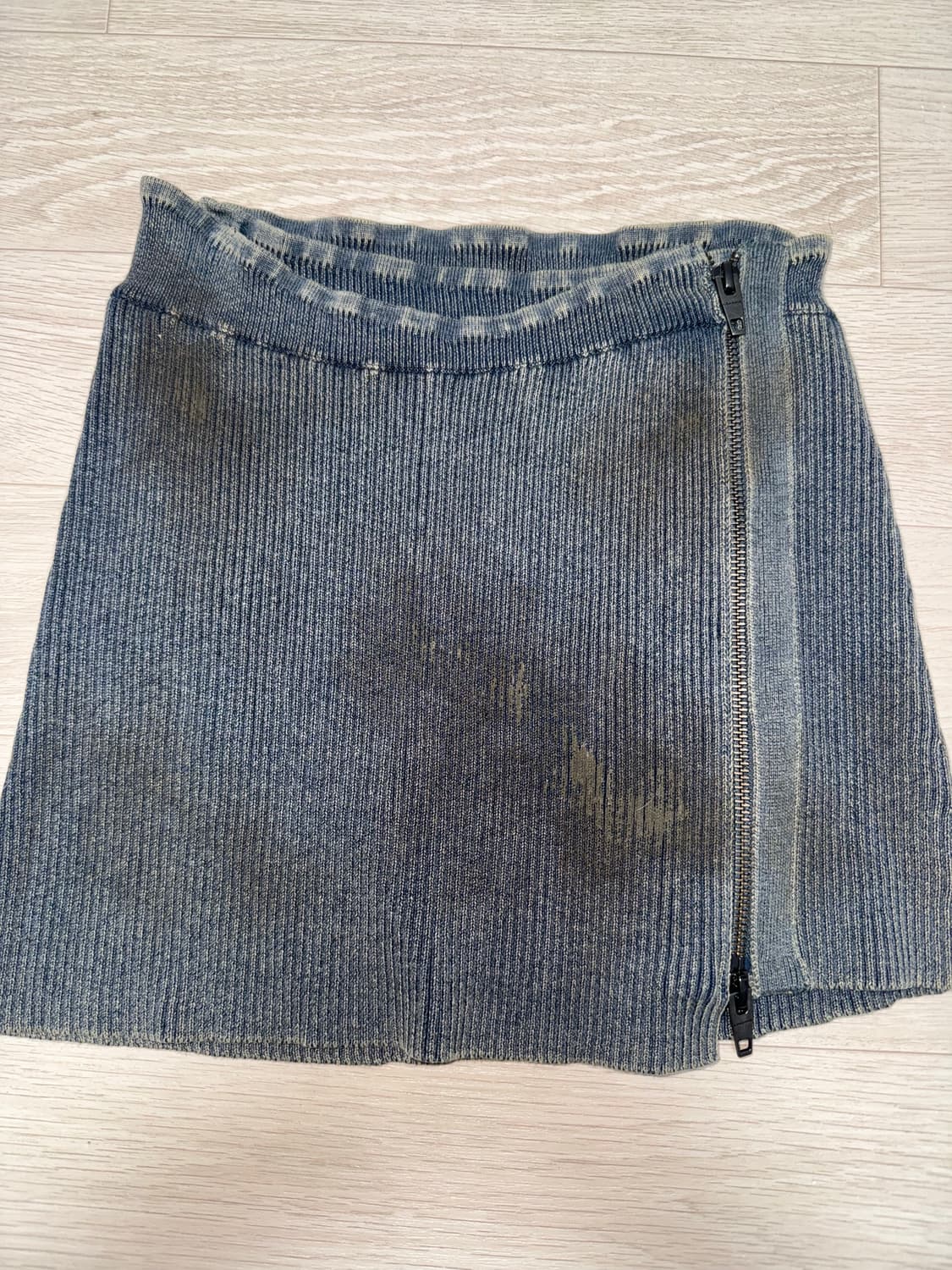 로딩룸 LOADINGROOM Moto Zip Knit 스커트 새제품 상품이미지3