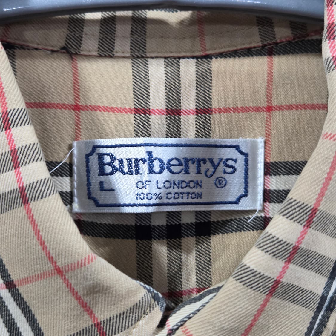 버버리 버튼다운 노바 체크셔츠 L 상품이미지3