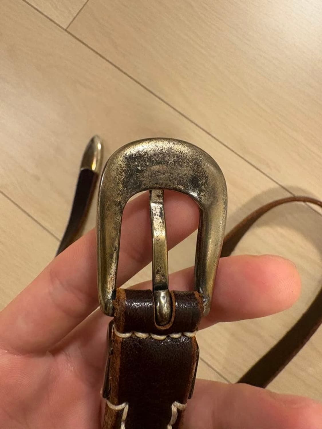 아워레가시 벨트 2cm 레더 브라운 상품이미지3