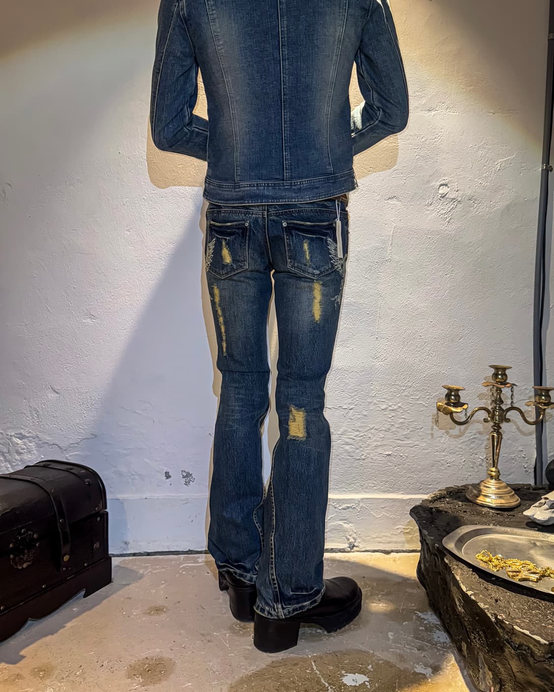 semantic design – Eagle Printed Boot-cut 상품이미지4