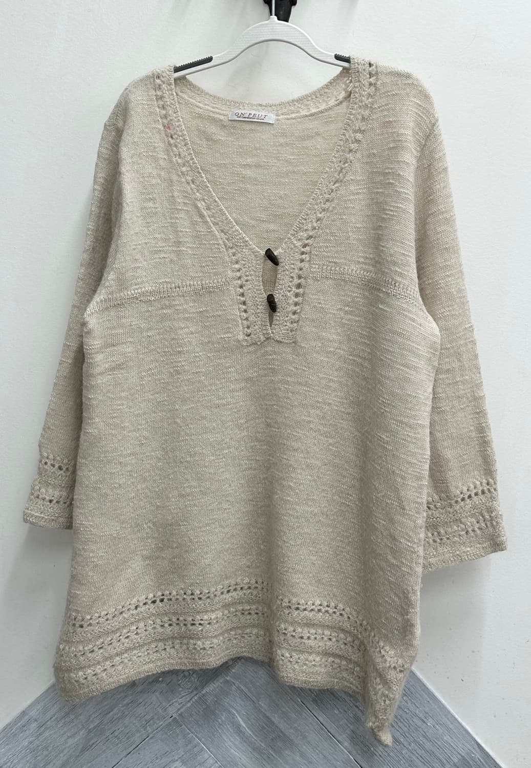 🐈‍⬛사와코의 고양이 폭닥니트 레이어드 코디세트🐈‍⬛미디 체크치마 봄 상품이미지4