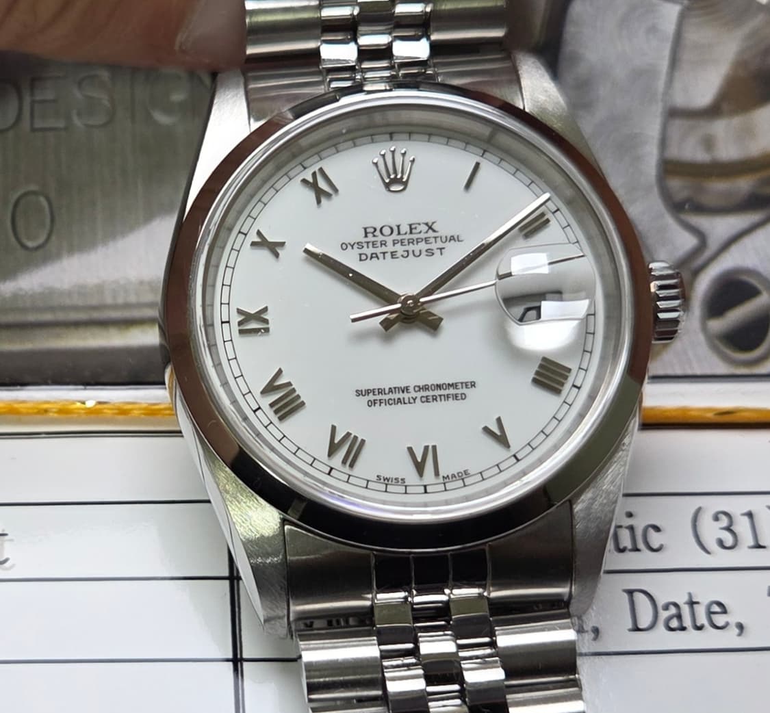 롤렉스 16200 데이저스트 오리지널 화이트로만 쥬빌리줄 (감정서 포함) 상품이미지1