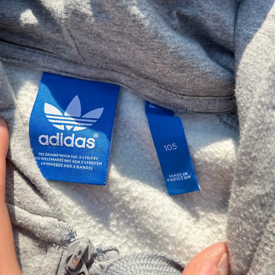 아디다스 그레이 파이어버드 로고 후드집업 상품이미지6