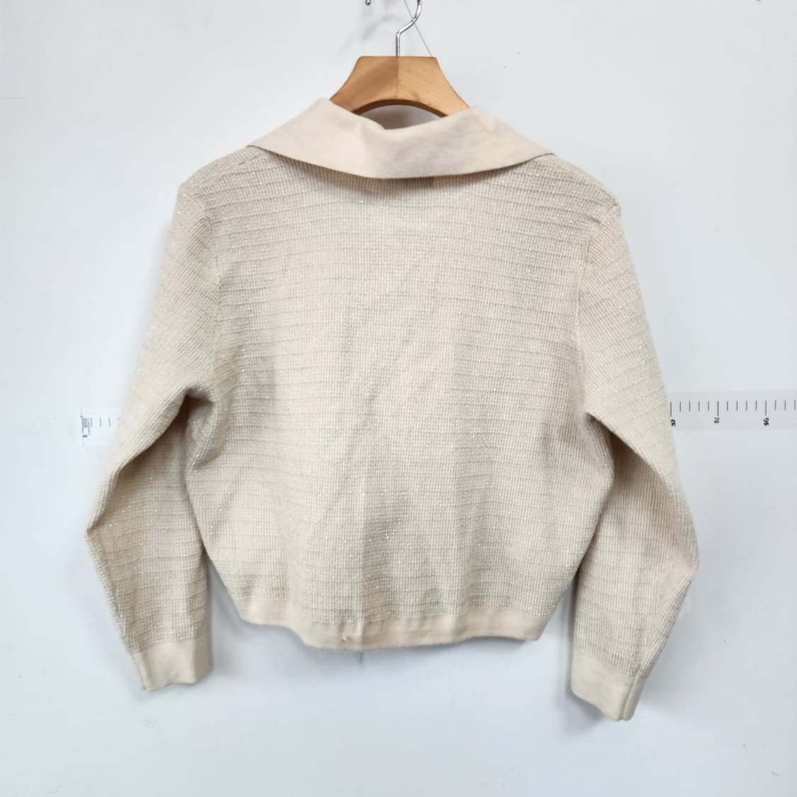 더아이잗 카라넥 니트 가디건 아이보리 상품이미지4