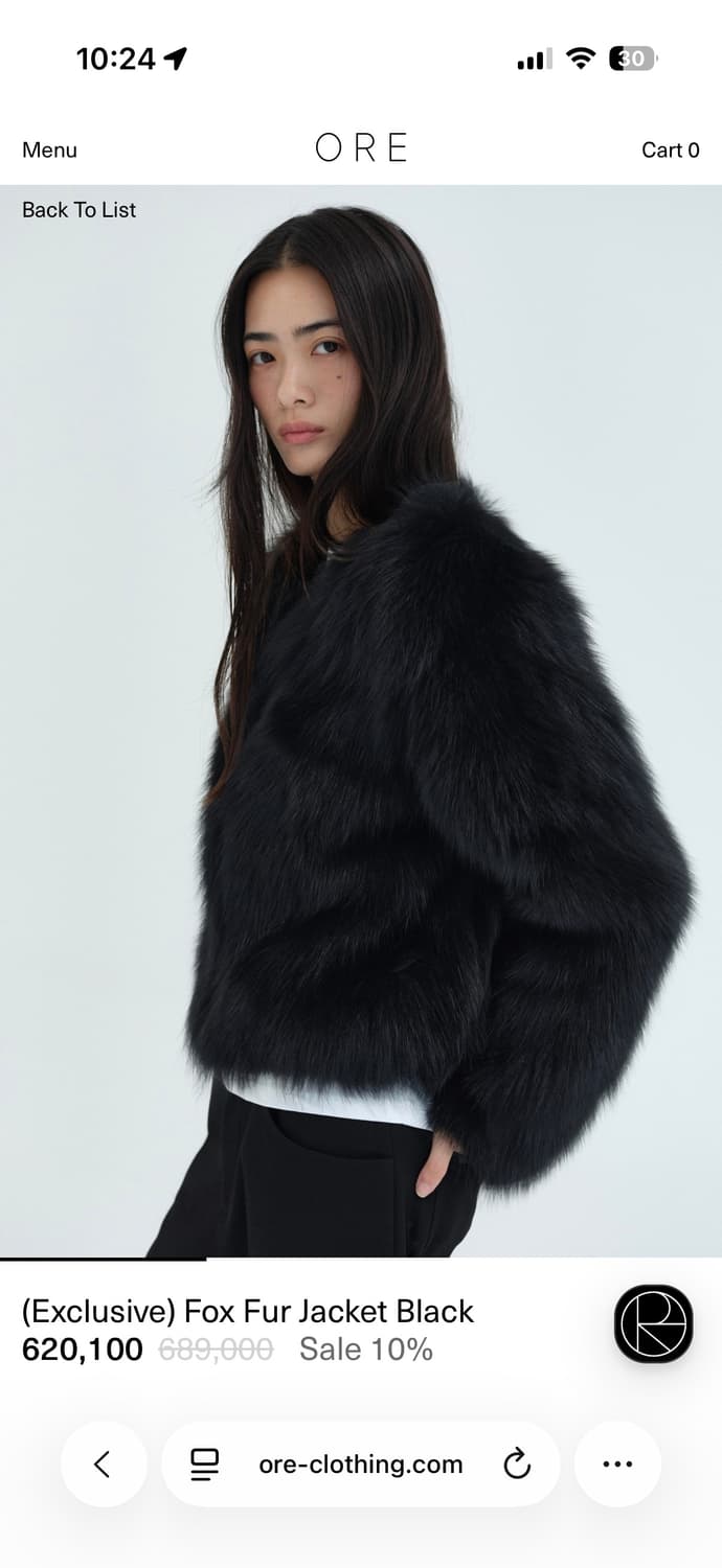 ORE 폭스 퍼 자켓 블랙 FREE / 샘플세일 구매 상품이미지3