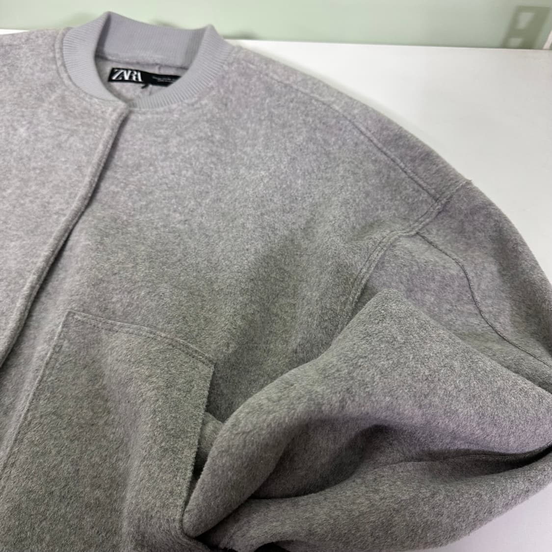 95-100 자라 그레이 빅포켓 블루종 상품이미지3