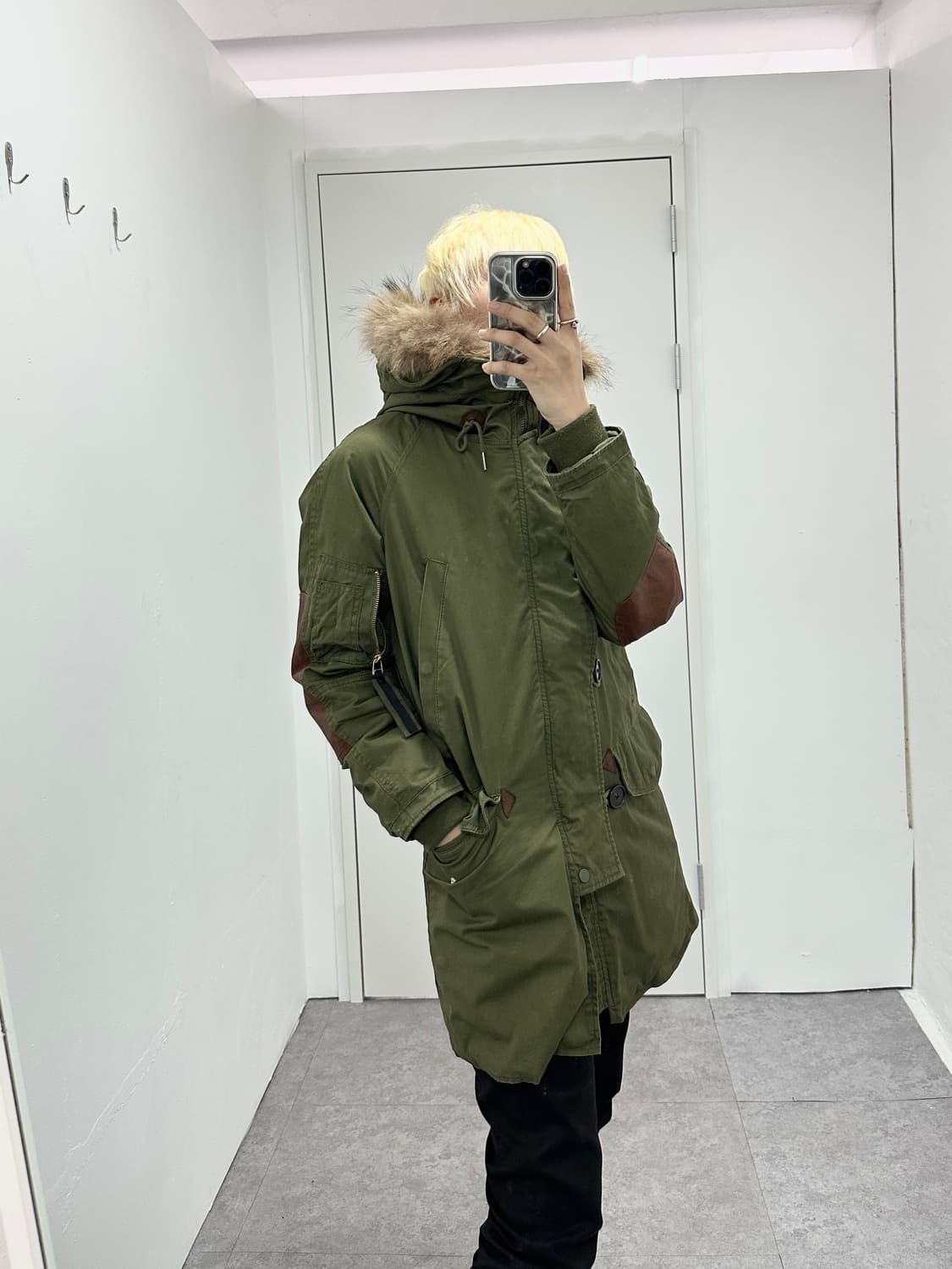 Vintage rabbit raccoon fur field jacket 상품이미지2