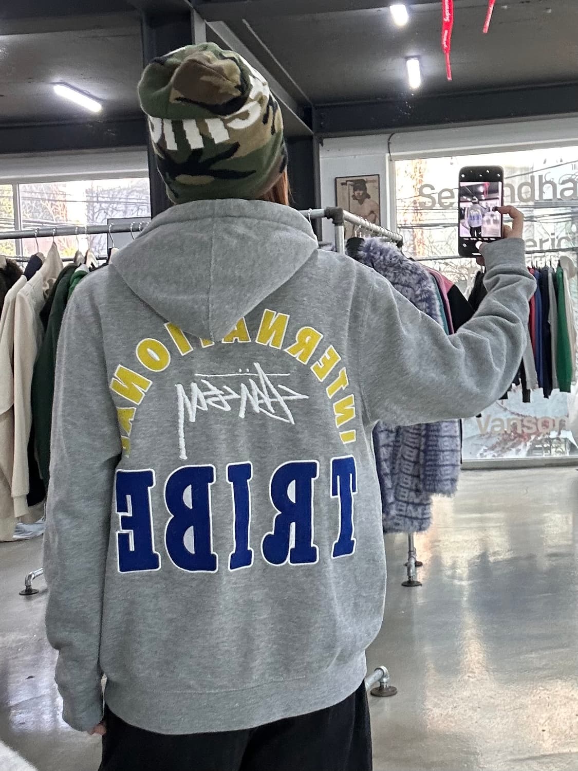 스투시 00s 트라이브 자수로고 후드티 상품이미지1