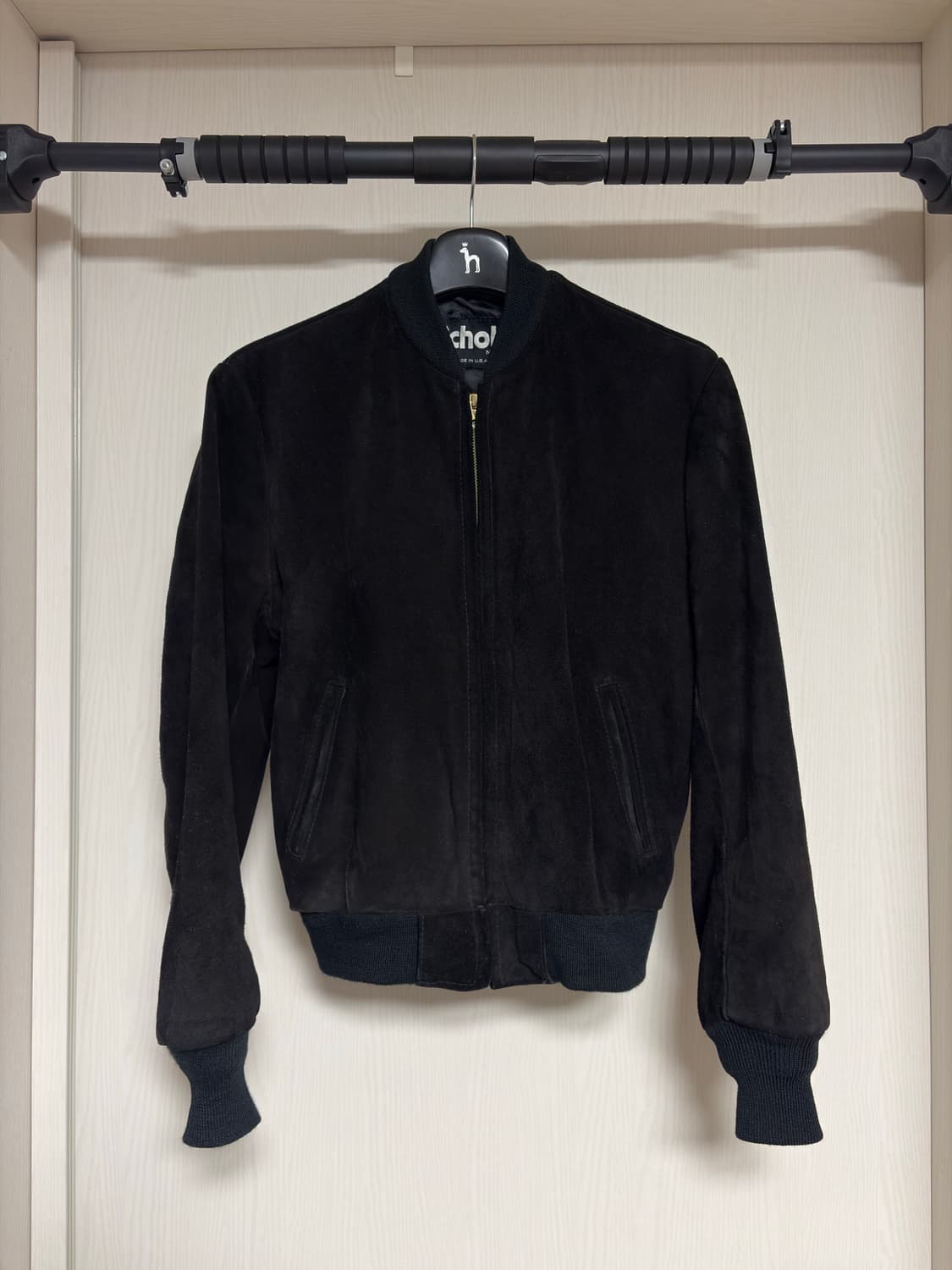 Schott 쇼트 블랙 스웨이드 자켓 상품이미지1