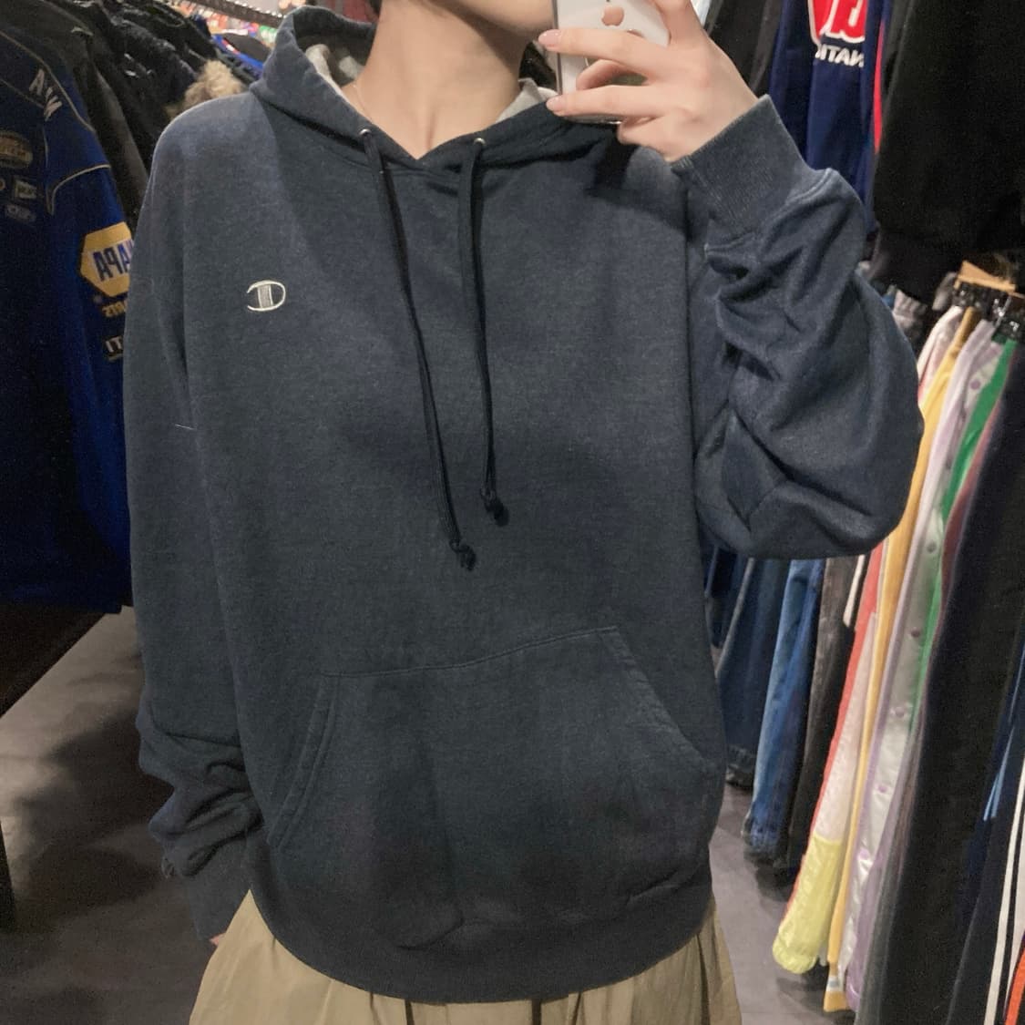 [IM] Champion 챔피온 로고 후드티 네이비 상품이미지4