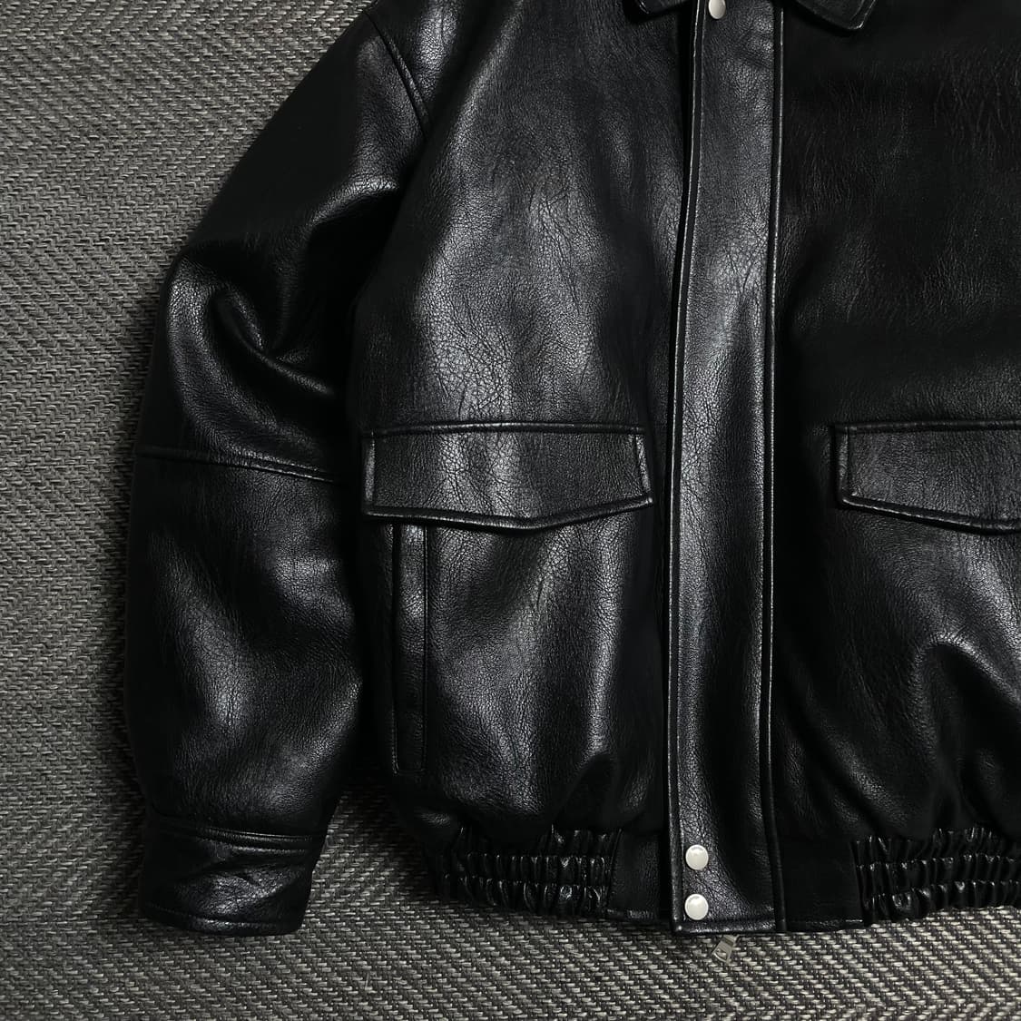 라퍼지 스토어 미니멀 봄버 레더 자켓 y 5140 상품이미지4