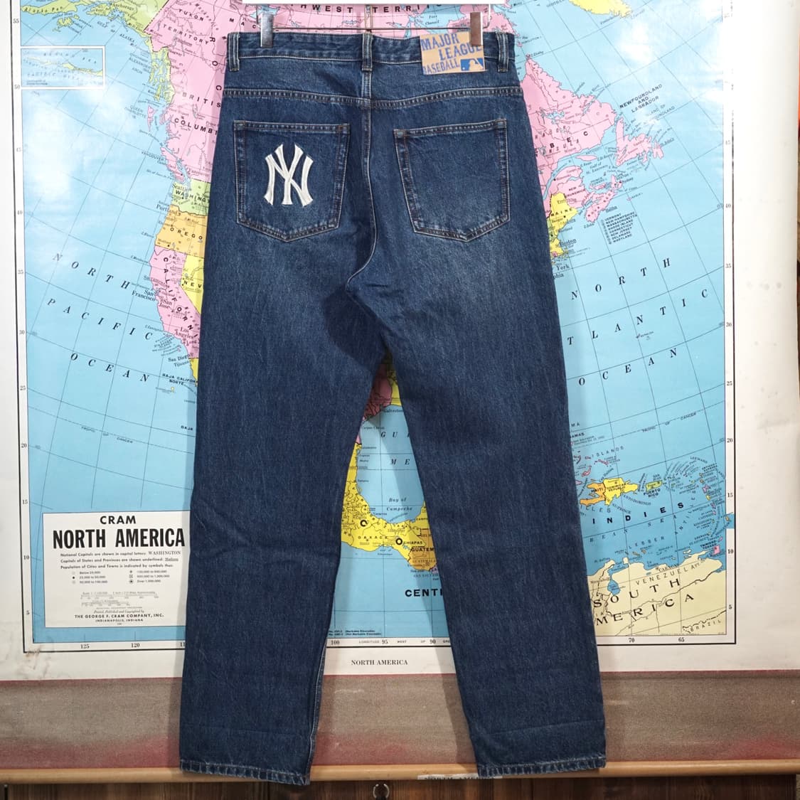 MLB 자수 로고 데님팬츠 상품이미지2