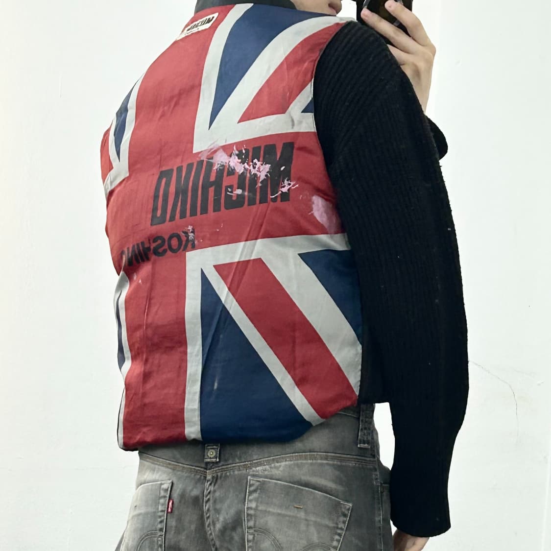 미치코 코시노 런던 소가죽 크롭 패딩 조끼 상품이미지4