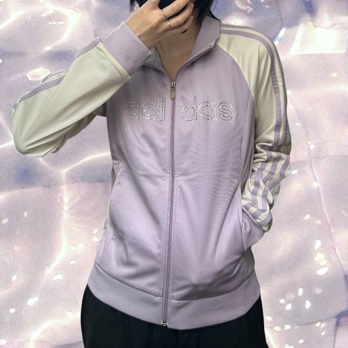 아디다스 큐빅 져지 화이트 퍼플 연보라 대장 y2k 상품이미지3