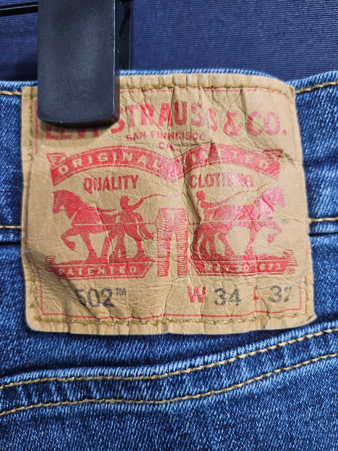 리바이스 502 블루컬러 남성 허리 34 스판 데님팬츠  상품이미지3