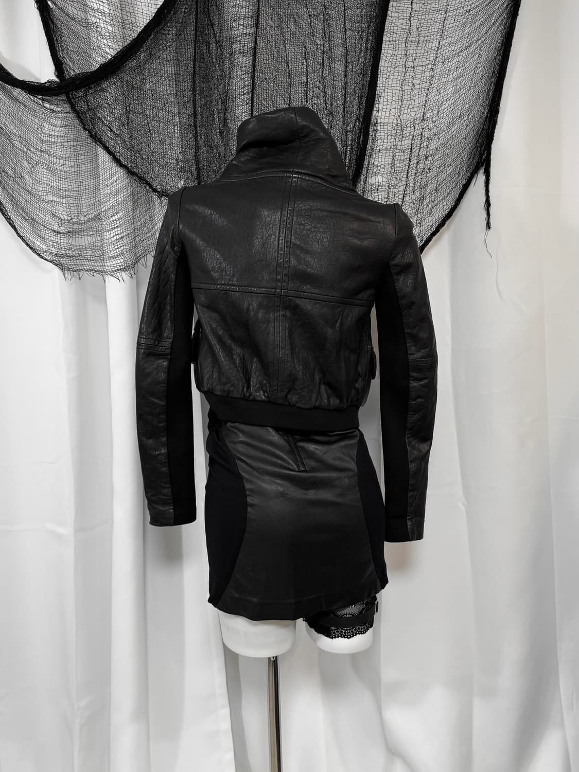 leather high neck jacket 상품이미지6