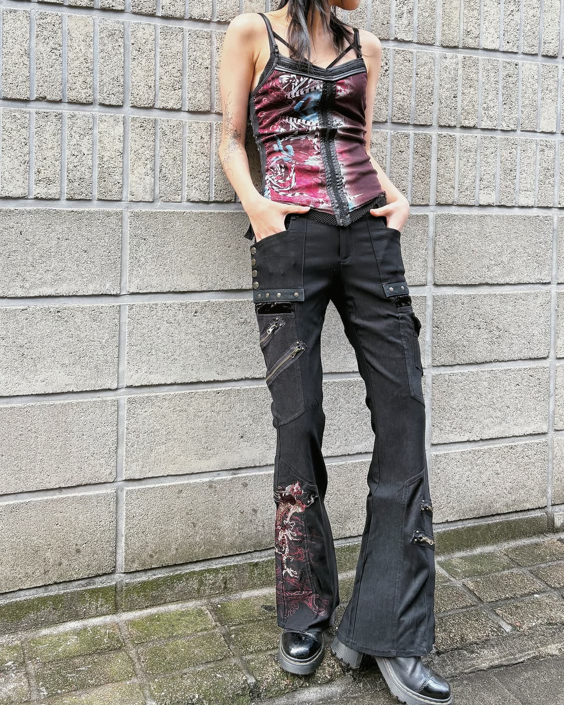 오즈온 오리엔탈 고딕 매쉬 부츠컷 팬츠 상품이미지2