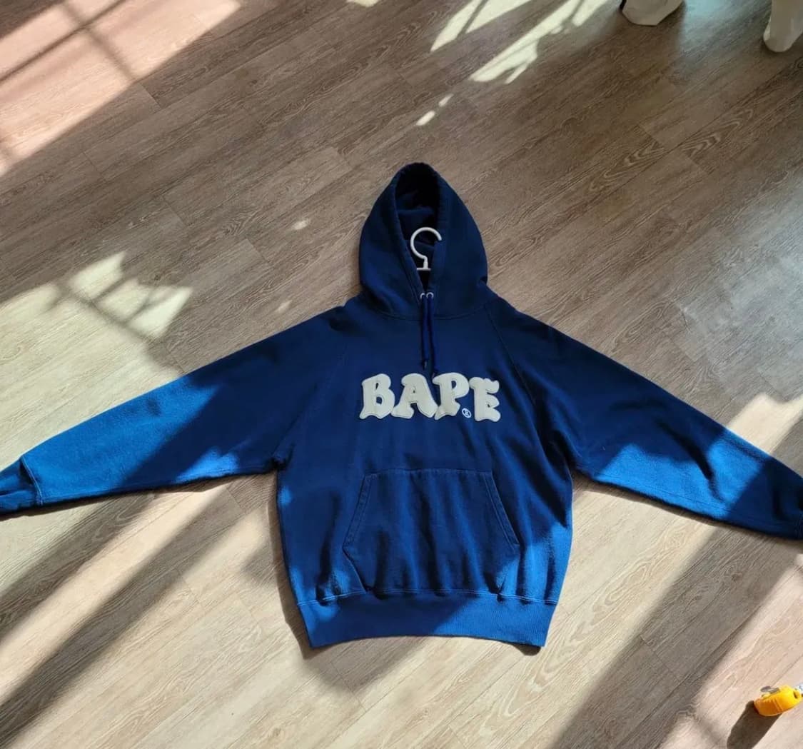 베이프 블루 로고 후드티 m 상품이미지1