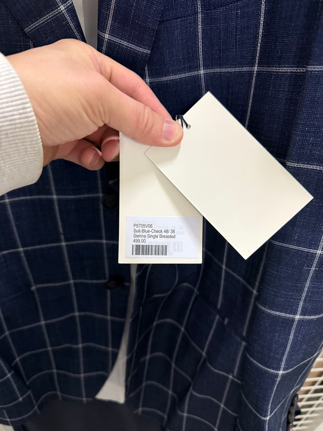 수트 서플라이 네이비 체크 자켓 상품이미지3