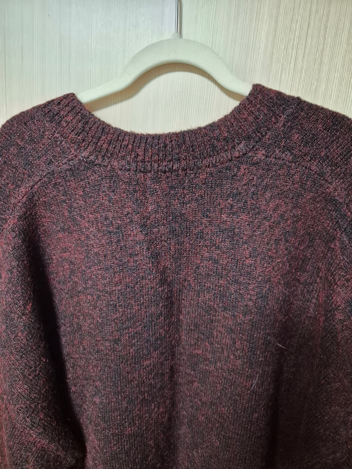 우영미 모헤어 브이넥 니트 버건디 48 상품이미지4